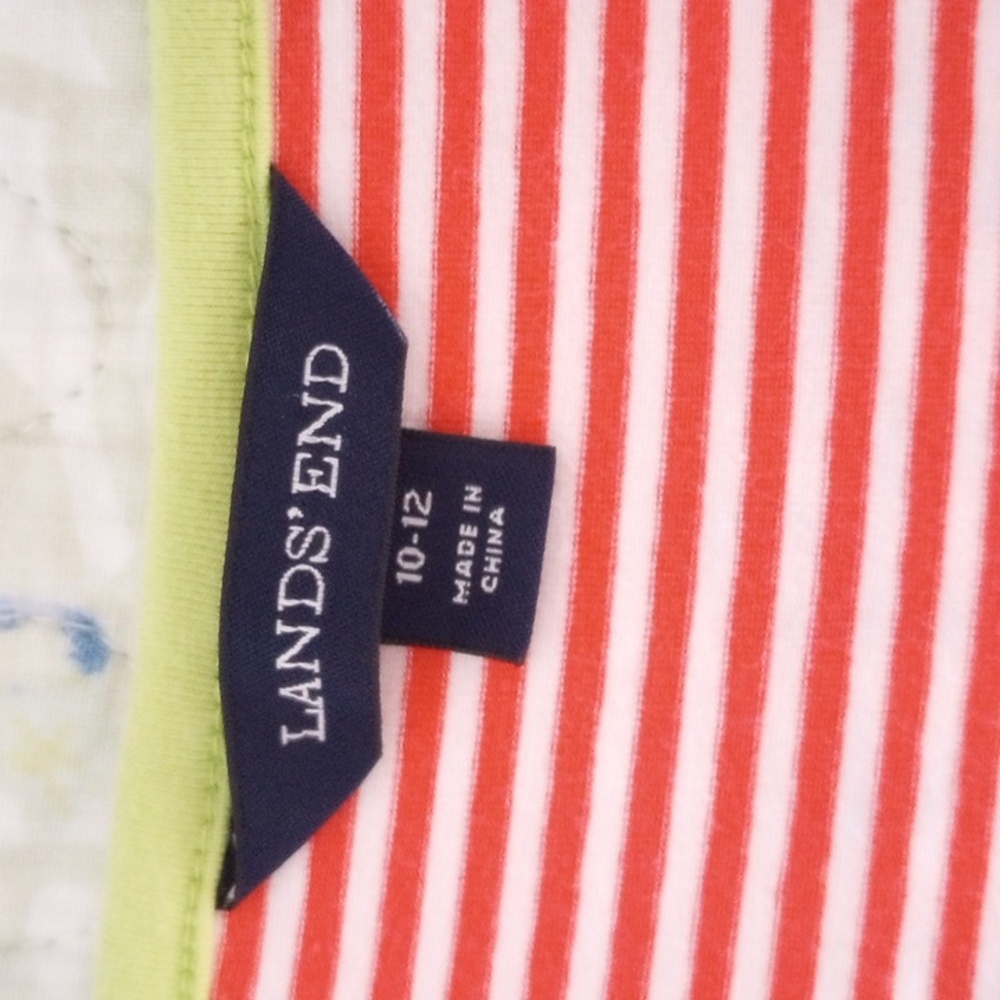 Lands End Nautical Henley Dress  (Orange, White, Lemon/Lime) - Picture 15 of 16